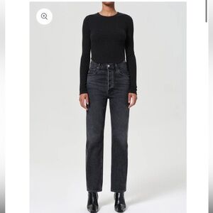 AGOLDE High Rise 90s Pinch Jean - Black - Size 25